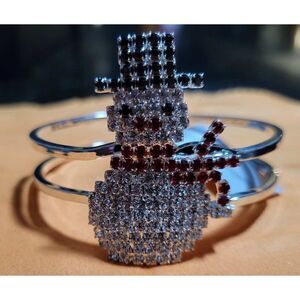 CZ and silver snowman bracelet-spring loaded closure.